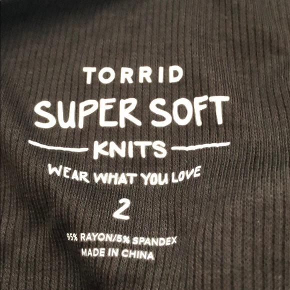 TORRID NWT black ribbed scrappy tee t-shirt top 2X - Picture 5 of 8